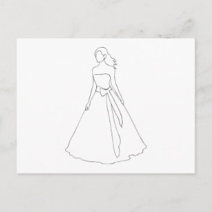 Bride With Wavy Hair Postcard