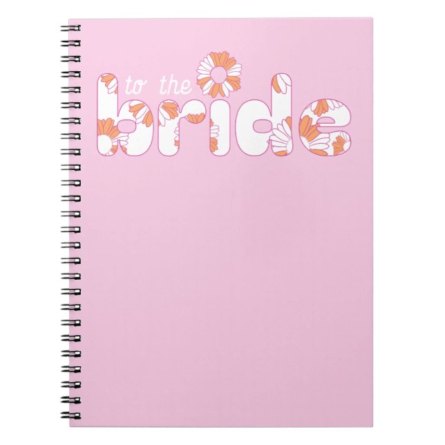 Bride Word Design, Boho-Hippie Bachelorette Party Notebook (Front)