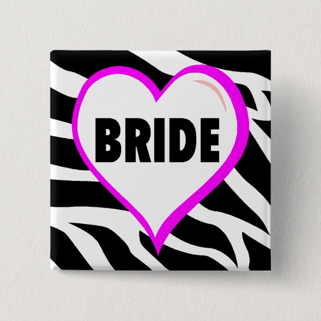 Bride Zebra Stripes 15 Cm Square Badge (Front)