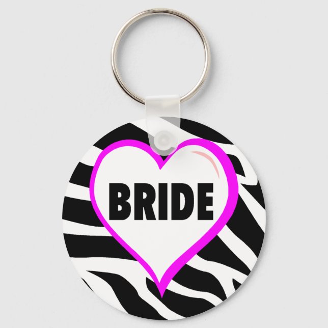 Bride  Zebra Stripes Key Ring (Front)
