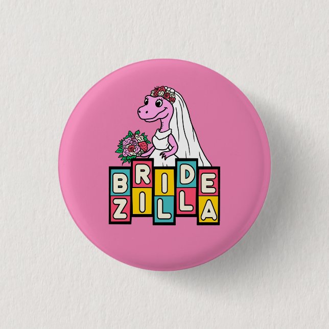 Bride Zilla Retro  3 Cm Round Badge (Front)