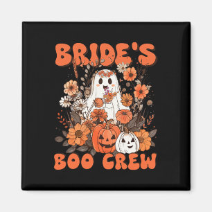 Bride's Boo Crew Floral Ghost Chelorette Wedding H Magnet