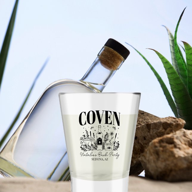 Bride's Coven Witchy Bachelorette Party Custom Shot Glass (Creator Uploaded)