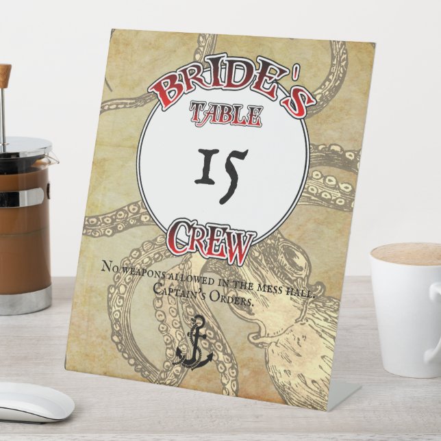Bride's Crew Pedestal Sign (In SItu)
