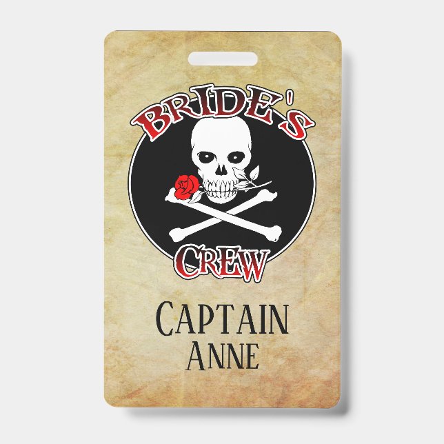 Bride's Crew Personalised ID Badge (Front)