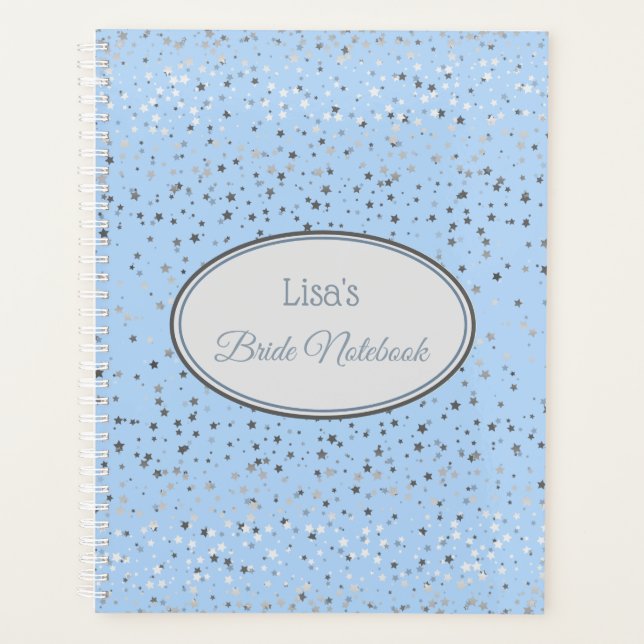 Brides Custom Wedding Planner Notebook-Aqua Blue (Front)