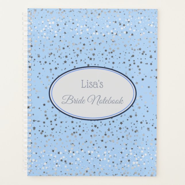 Brides Custom Wedding Planner Notebook-Aqua Blue (Front)