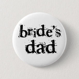 Bride's Dad Black Text 6 Cm Round Badge