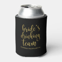 Bride's Drinking Team Gold Glitter Bachelorette