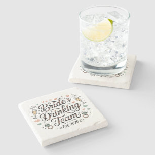 Brides Drinking Team  Stone Coaster