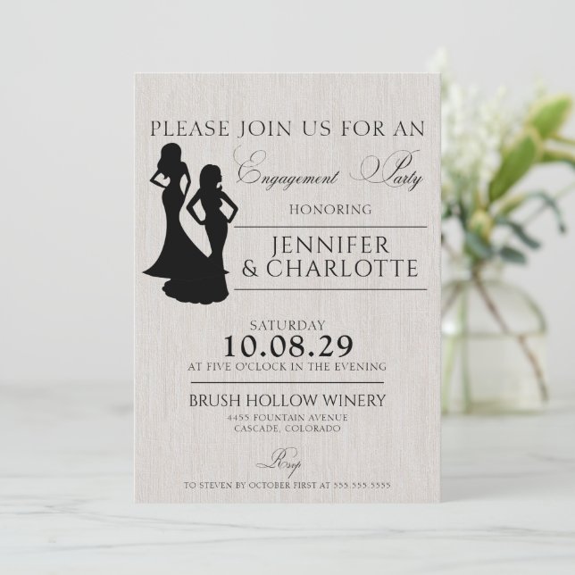 Brides Engagement Party Invitation (Standing Front)