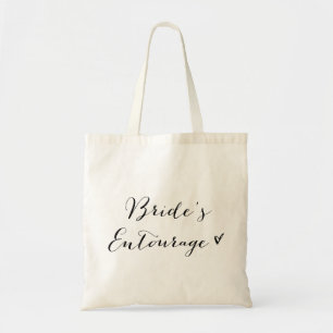 Bride's Entourage Black Modern Calligraphy Bag