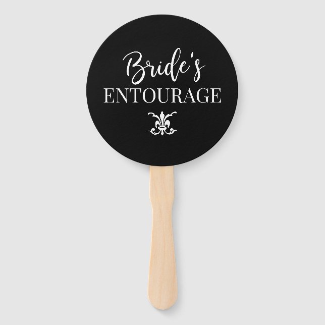 Bride's Entourage | Bridesmaids Wedding Program Hand Fan (Front)