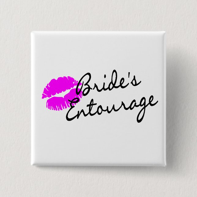 Brides Entourage (Kiss) 15 Cm Square Badge (Front)