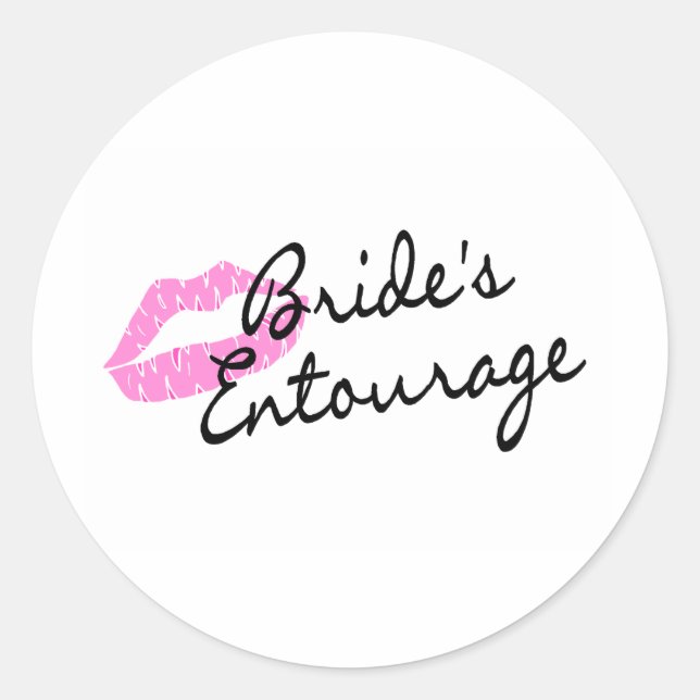 Brides Entourage Lips Classic Round Sticker (Front)