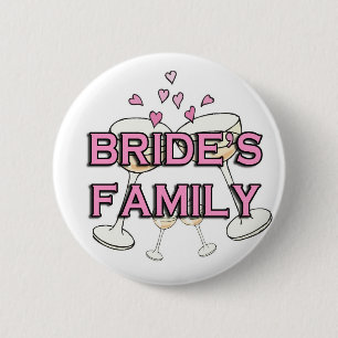 Bride's Family Wedding ID Buttons