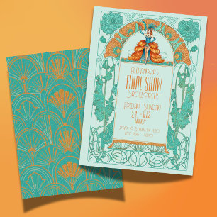 Bride's Final Show Art Deco Showgirl Bachelorette Invitation