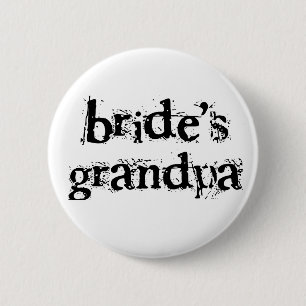Bride's Grandpa Black Text 6 Cm Round Badge