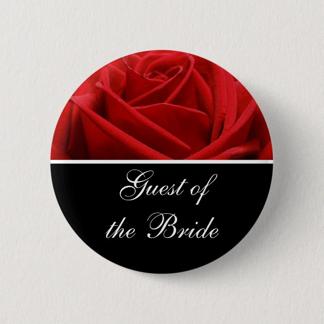 Bride's Guest Wedding Reception Identification 6 Cm Round Badge (Front)
