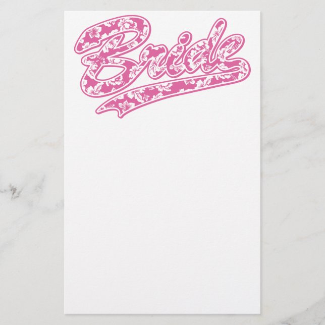Bride's Hawaiian Flower Stationery (Front)