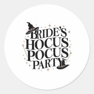 Bride's Hocus Pocus Party Chelorette Halloween 1  Classic Round Sticker