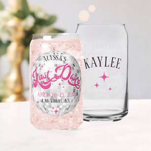 Bride's Last Disco Ball Bachelorette Party Favour Can Glass