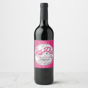 Bride's Last Disco Ball Bachelorette Party Favour Wine Label