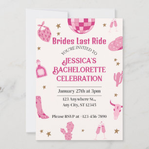 Brides Last Ride Bachelorette Weekend Itinerary Invitation