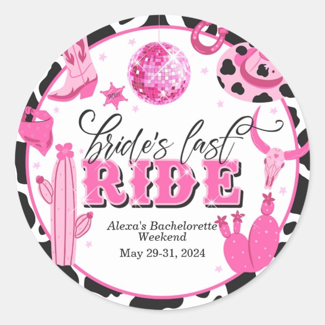 Bride's Last Ride Custom Sticker (Front)