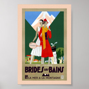 Brides Les Bains France Vintage Travel Poster