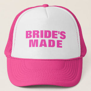 Bride's Made Pink Text Trucker Hat