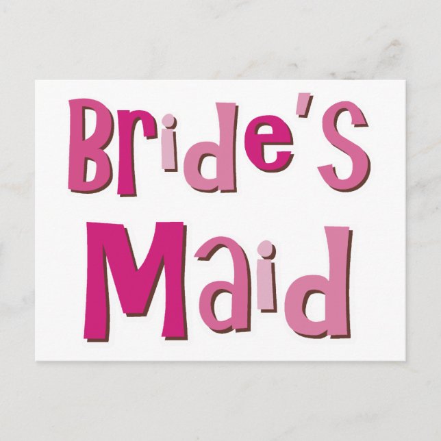 Brides Maid Pink Brown Postcard (Front)