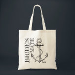 Bride's Mate Sketch Anchor Monogram | Tote Bag<br><div class="desc">Bride's mate sketch anchor tote bag that you can customise with your bridesmaid's names. Totes available for the Bride.</div>