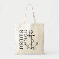 Bride's Mate Sketch Anchor Monogram | Tote Bag