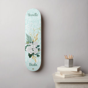 Brides Mint with Lace and Roses Dd Brand Skateboard