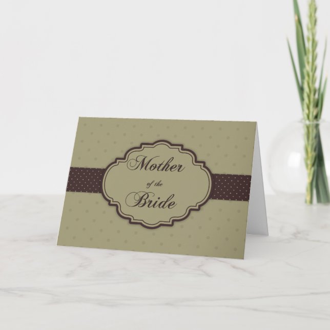Bride's Mother Brown Polka Dot Card (Front)