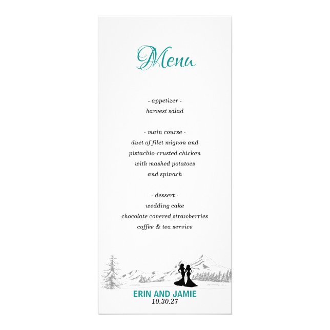 Brides Mountain Love Menu (Front)