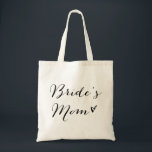 Bride's Mum | Black Modern Calligraphy Bag<br><div class="desc">Elegant tote bag for the mother of the bride featuring modern calligraphy. Other wedding bags are available in my store.</div>
