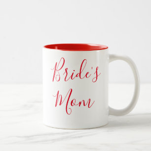 Bride's Mum Elegant Script Calligraphy Wedding Two-Tone Coffee Mug