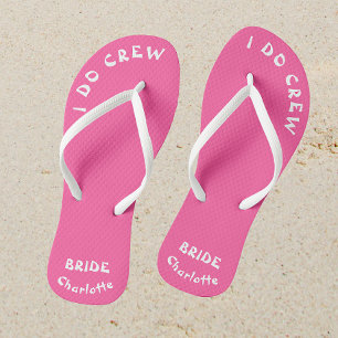 Brides Personalised Pink And White Thongs