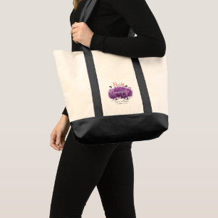 Brides Radiant Purple Heart Leaf Tree Wedding Tote Bag