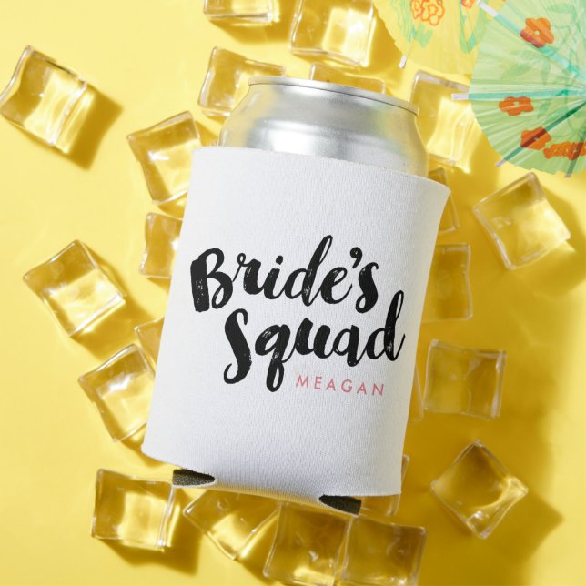 Bride's Squad Personalised Bridesmaid Gifts Can Cooler (In Situ Summer)