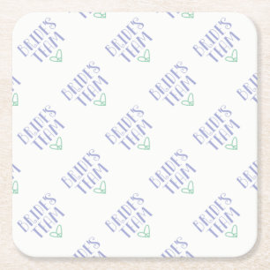 Bride's Team Square Paper Coaster