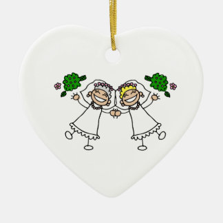 Brides Tossing Bouquests Ceramic Tree Decoration