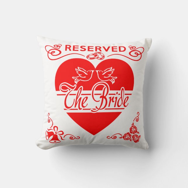 Bride's Wedding Cushion. Reserved for the Bride. Cushion (Front)