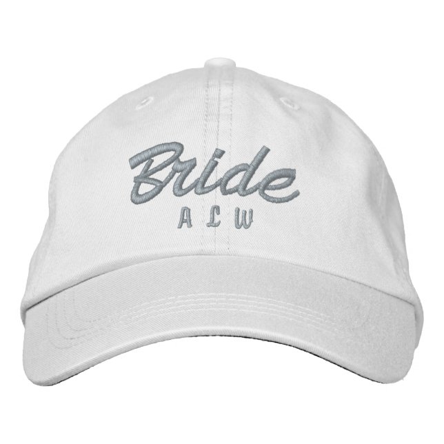 Bride's Wedding Day Cap With Monogram (Front)