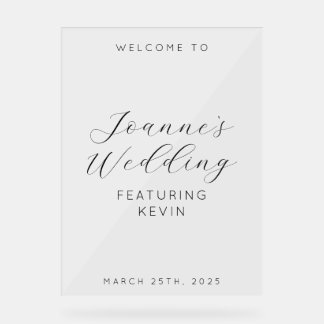 Bride's Wedding Featuring The Groom Funny Ceremony Acrylic Sign