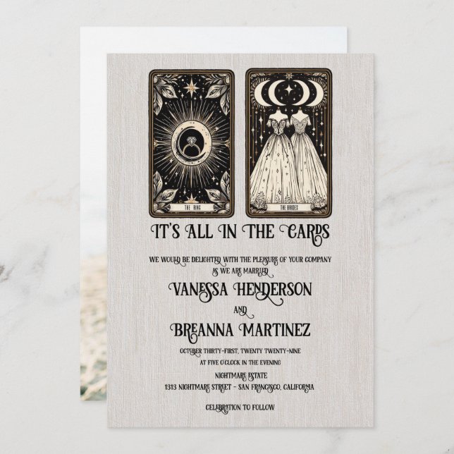 Brides Wedding Tarot Invitation (Front/Back)