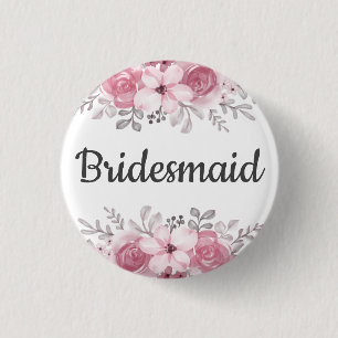 Bridesmaid  3 cm round badge