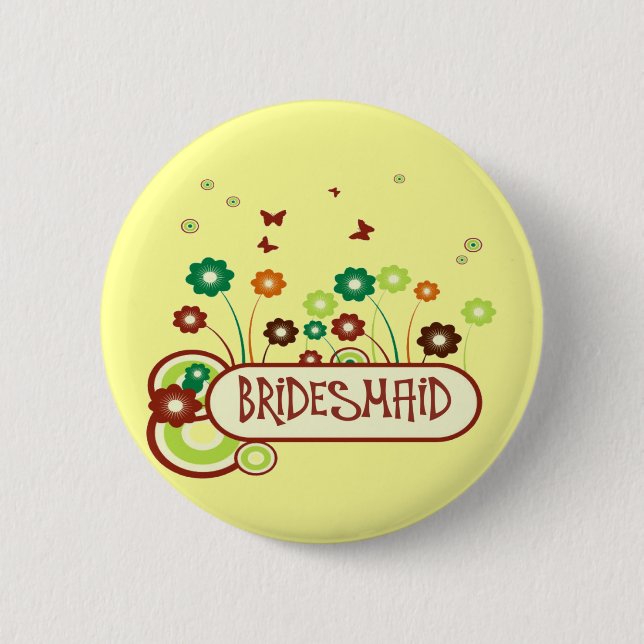 Bridesmaid 6 Cm Round Badge (Front)